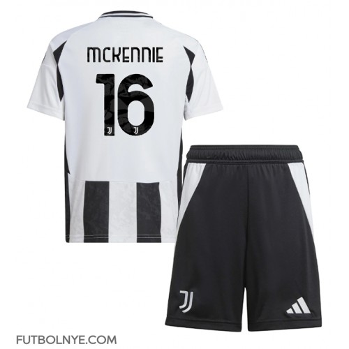 Camiseta Juventus Weston McKennie #16 Primera Equipación para niños 2024-25 manga corta (+ pantalones cortos)